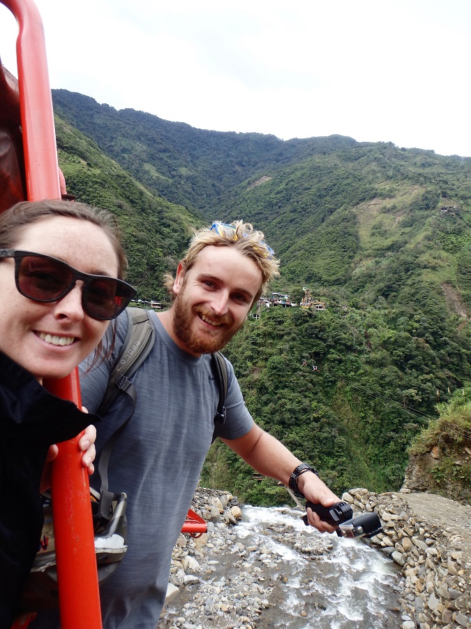 A selfie of us crossing the canyon